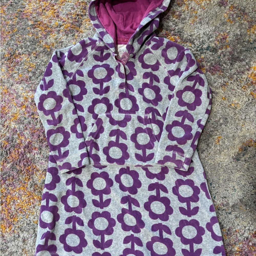 Mini Boden Purple and Gray Kids Casual Dress size 5-6
